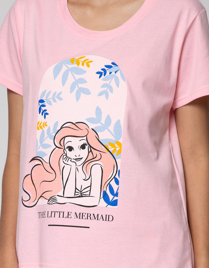 Disney Cute Ariel Short Sleeve Pyjama Shorts Pants