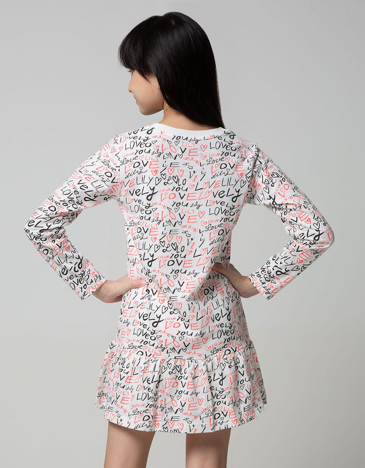 Nevada Long Sleeve Midi Dress Daily Fullprint Love