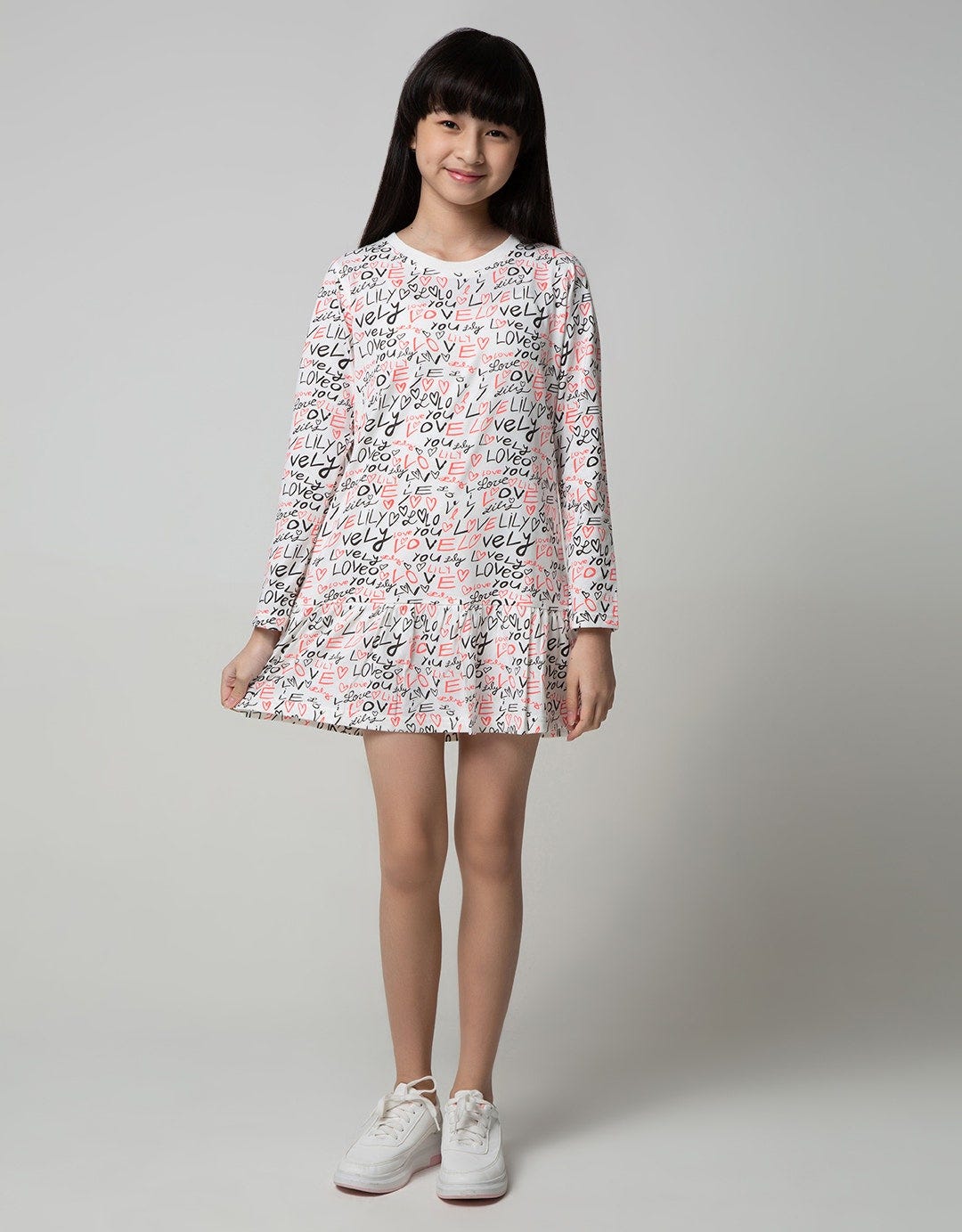 Nevada Long Sleeve Midi Dress Daily Fullprint Love