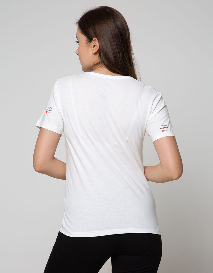 Nevada Short Sleeve T-Shirt Wording Print Random Small Heart