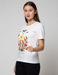 Details Short Sleeve T-Shirt Butterfly Flower Print Big