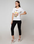 Details Short Sleeve T-Shirt Butterfly Flower Print Big