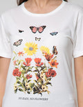 Details Short Sleeve T-Shirt Butterfly Flower Print Big