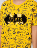 Batman Character Full Print Letter Logo Flocking T-shirt