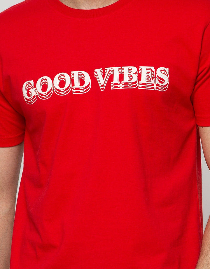 T Zone Short Sleeve T-Shirt Big Size Good Vibes