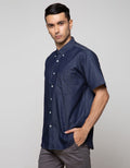 Cole Short Sleeve Shirt Solid Indigo