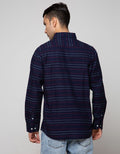 Cole Long Sleeve Shirt Regular Stripe Indigo