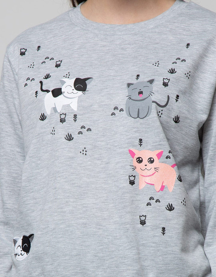 Nevada Sweatshirt Embro Cute Cats