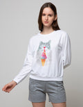 Nevada Sweatshirt Sequin Cat And Ice Cream