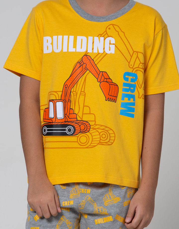 Little M Top - Bottom Set Transportation Fullprint Pants