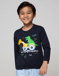 Little M Sweater Dino Excavator Bordir