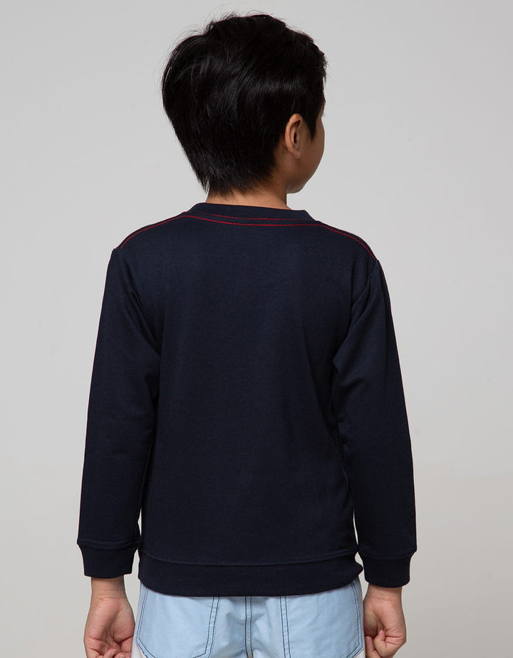 Little M Sweater Dino Excavator Bordir