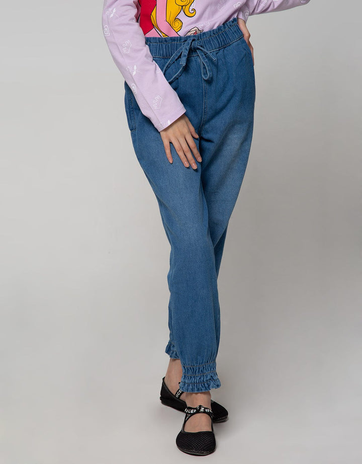 Nevada Jogger Denim Elastic Waistband Top Bottom