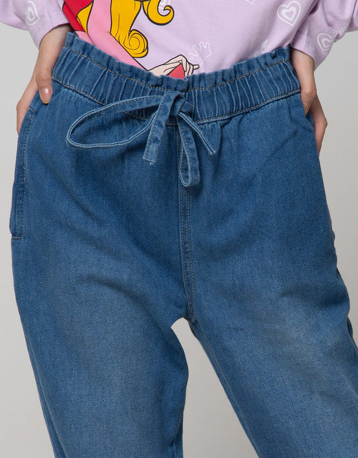 Nevada Jogger Denim Elastic Waistband Top Bottom