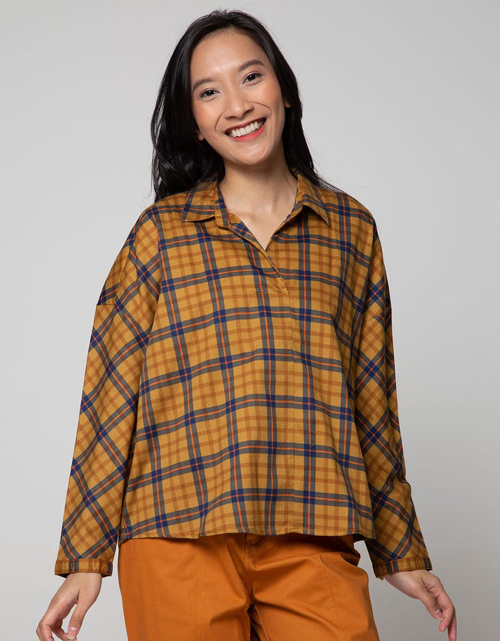 Nevada Long Sleeve Shirt Woven Cotton Print Check