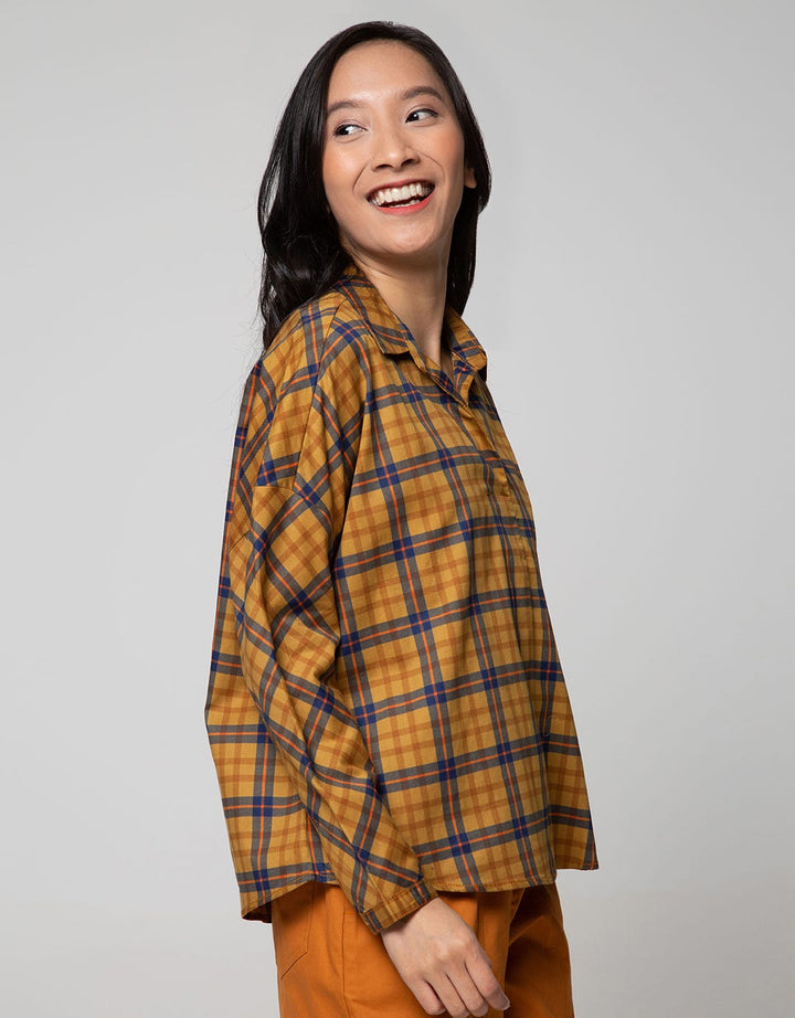 Nevada Long Sleeve Shirt Woven Cotton Print Check