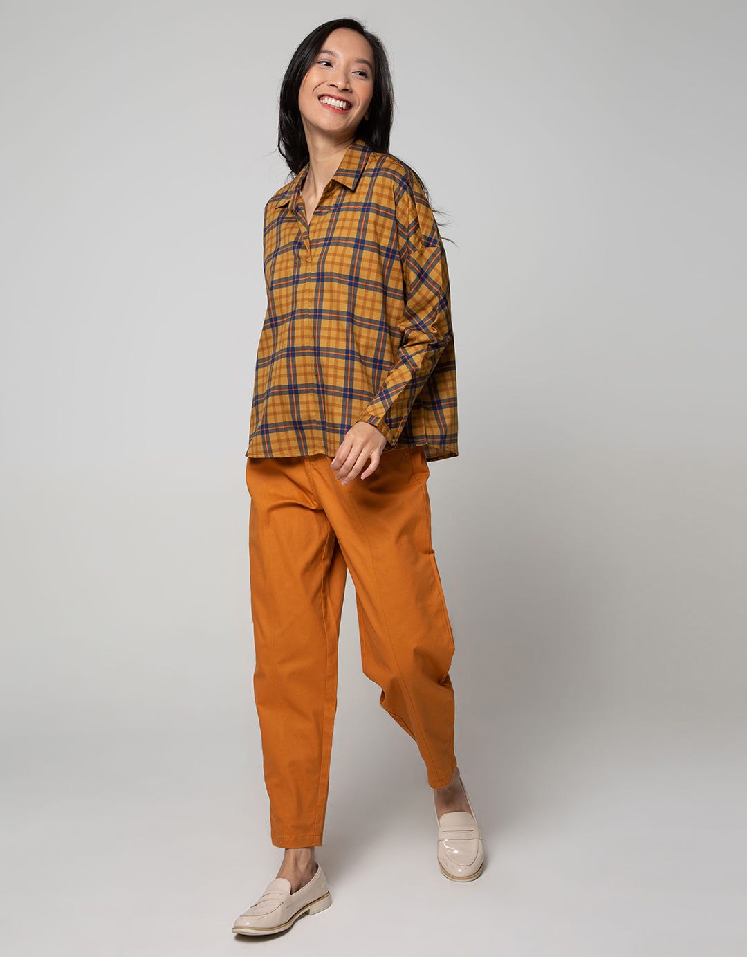 Nevada Long Sleeve Shirt Woven Cotton Print Check