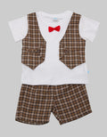 Pipiniko Top - Bottom Set Bow Tie Vest