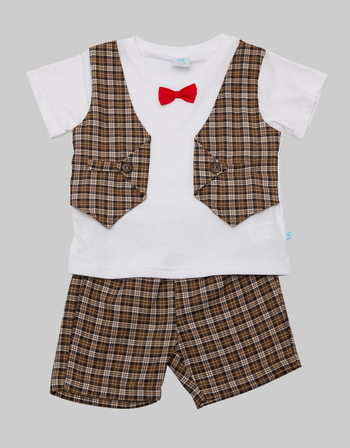 Pipiniko Top - Bottom Set Bow Tie Vest