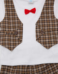 Pipiniko Top - Bottom Set Bow Tie Vest