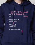 Nevada Sweatshirt Plv Sld Dont Follow The Crowd Pvslbae923:Navy Blue:M:Solid:Sweatshirt