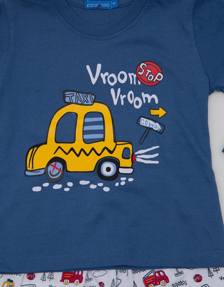 Kidz Too Top Bottom Car Vroom Pajama Set