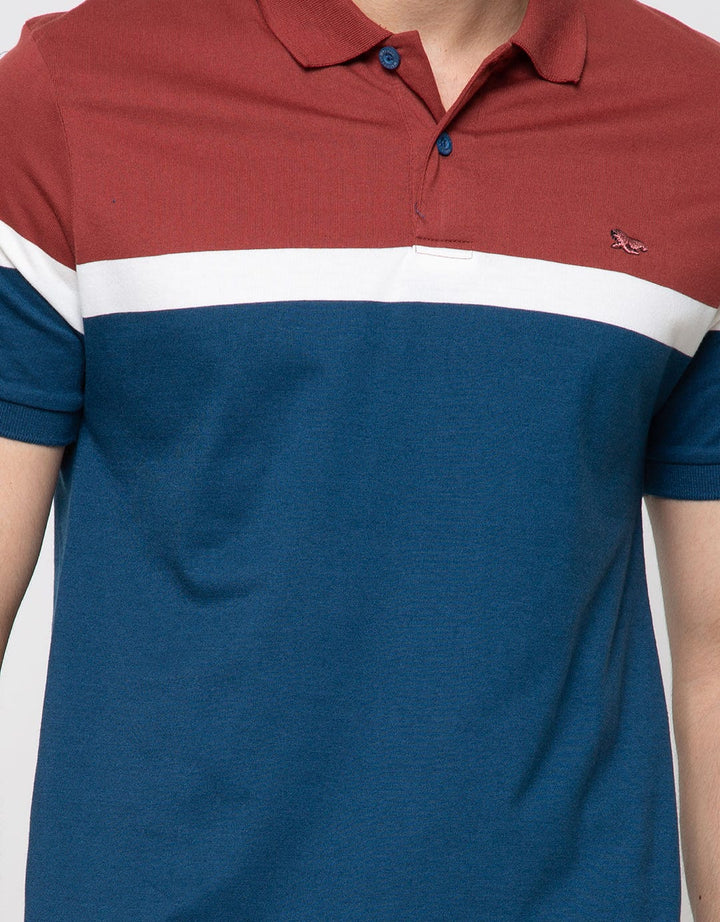 Walrus Men's Casual Short Sleeve Polo Shirt Striped Regular Fit