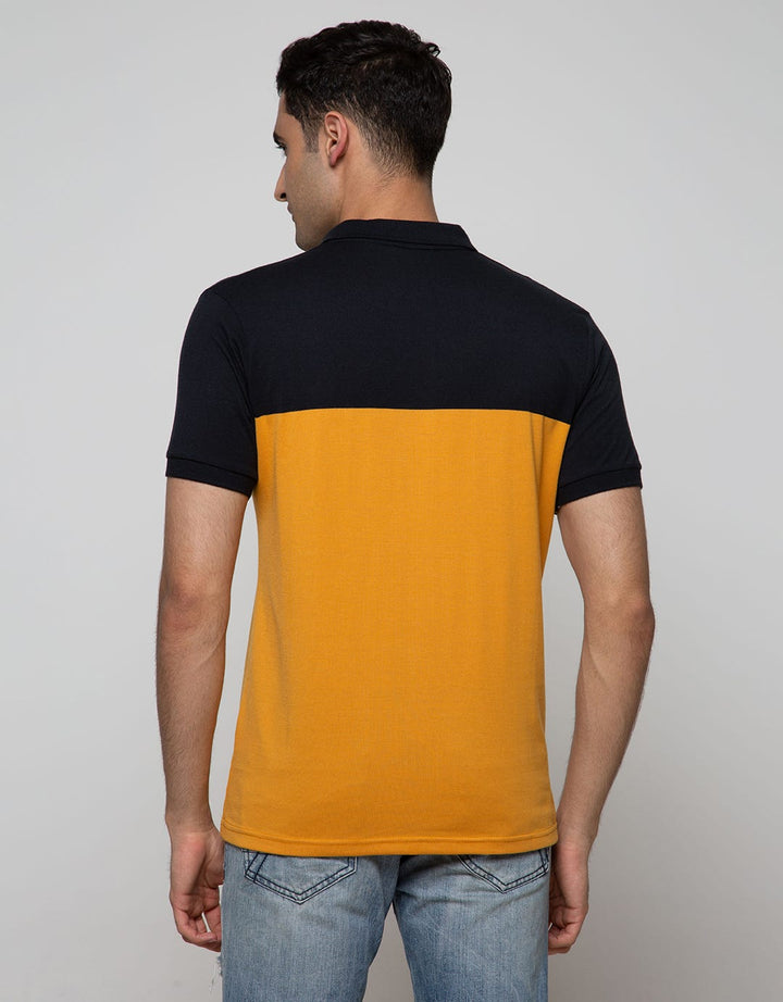Walrus Men's Polo Shirt Two-Tone Contrast Stripe Motif