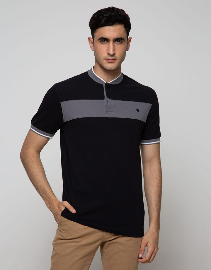 Walrus Studio Polo Neck Stripe T-Shirt