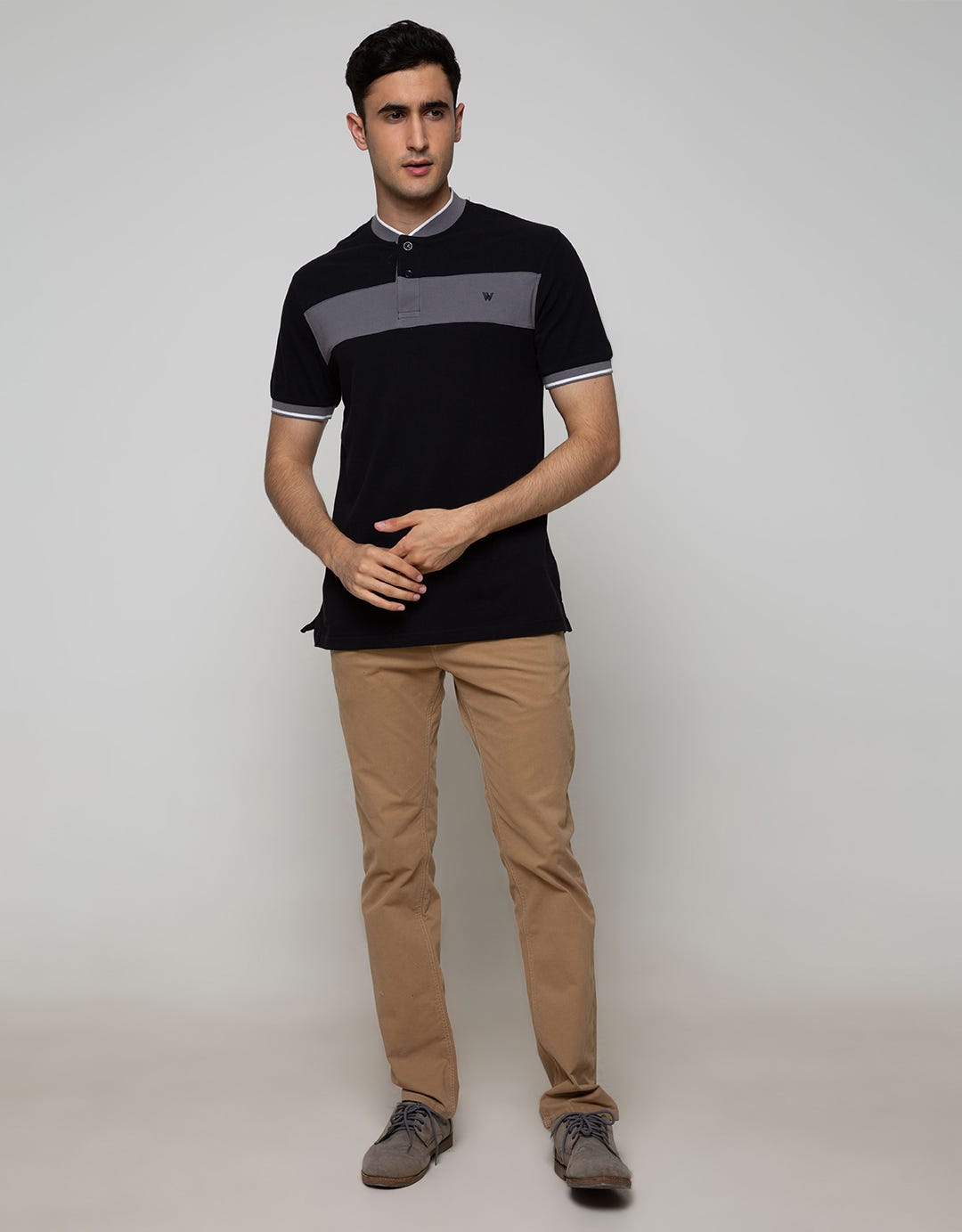 Walrus Studio Polo Neck Stripe T-Shirt