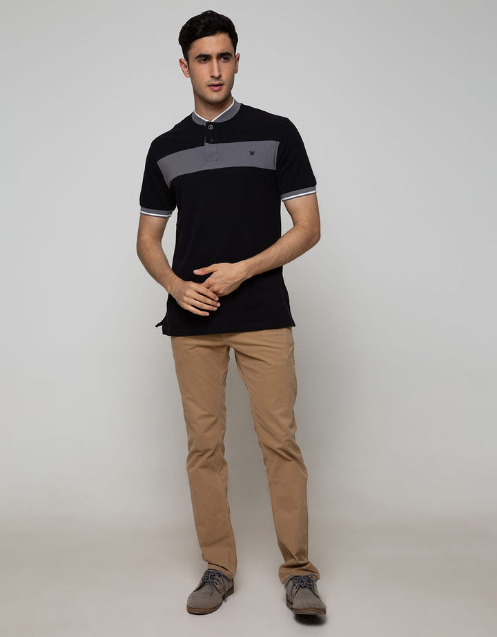 Walrus Studio Polo Neck Stripe T-Shirt