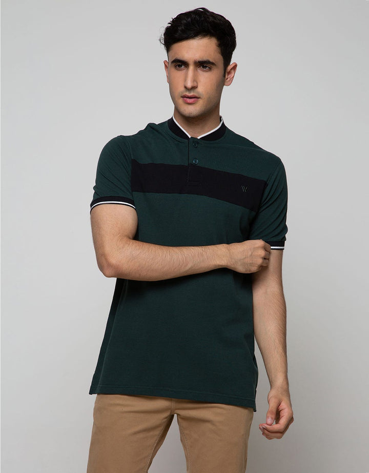 Walrus Studio Polo Neck Stripe T-Shirt
