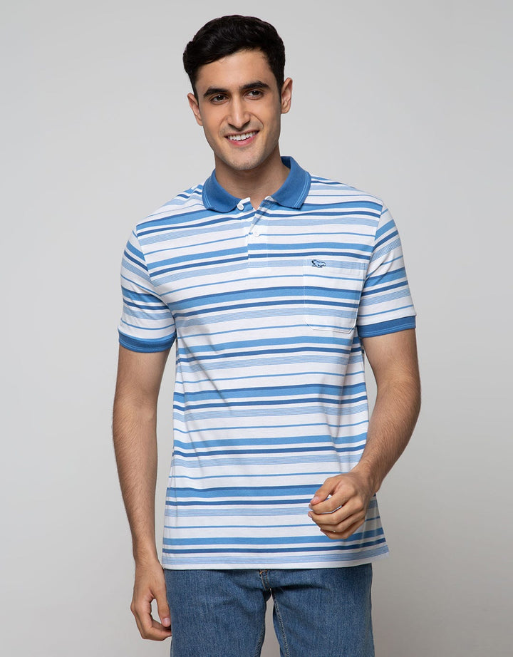 Walrus Men's Polo Shirt Contrast Stripe Pattern