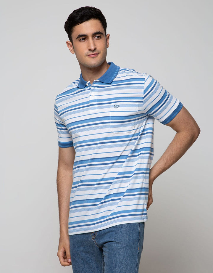 Walrus Men's Polo Shirt Contrast Stripe Pattern