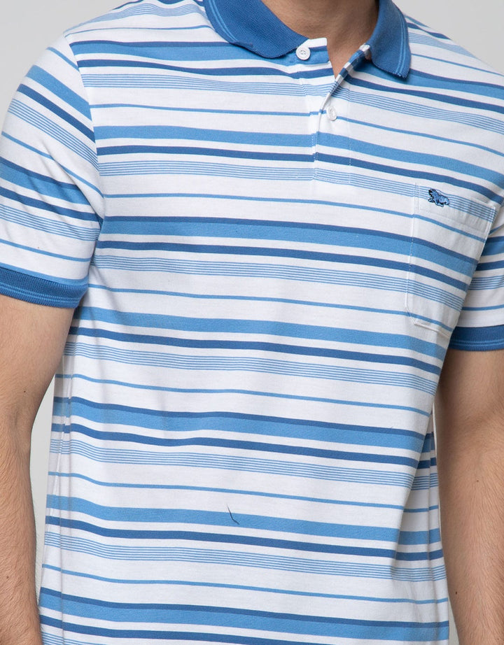 Walrus Men's Polo Shirt Contrast Stripe Pattern