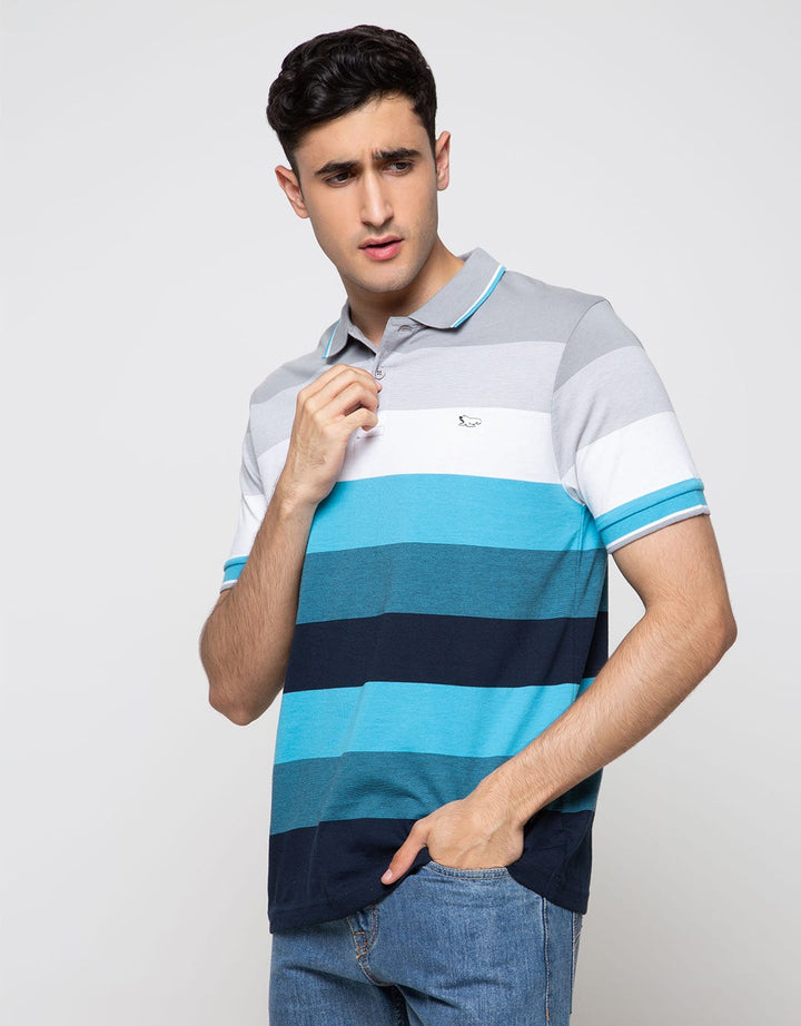 Walrus Men's Casual Striped Polo Shirt