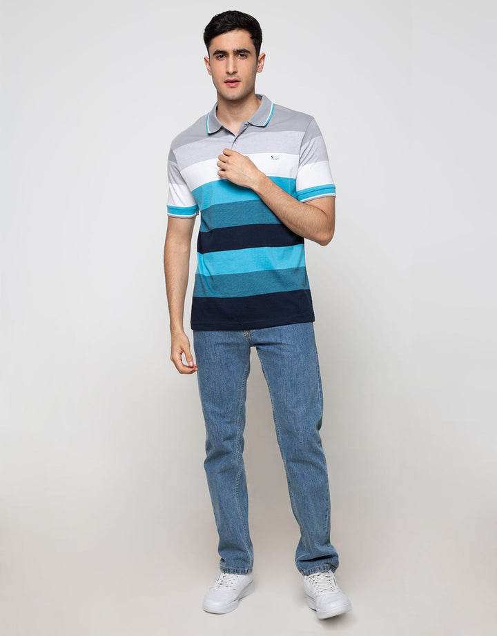 Walrus Men's Casual Striped Polo Shirt