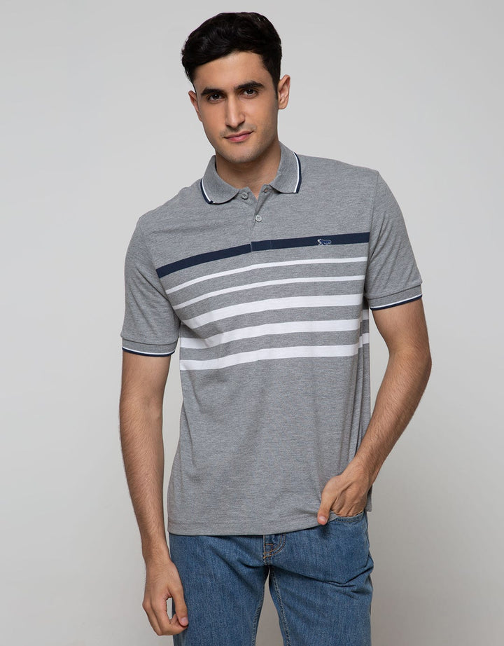 Walrus Men's Two-Tone Striped Polo Shirt