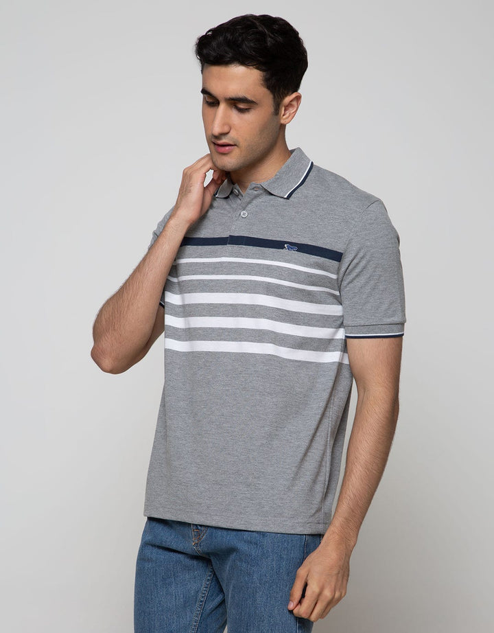 Walrus Men's Two-Tone Striped Polo Shirt