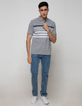 Walrus Men's Two-Tone Striped Polo Shirt