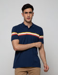 Walrus Men's Casual Short Sleeve Polo Shirt Striped Regular Fit