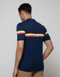 Walrus Men's Casual Short Sleeve Polo Shirt Striped Regular Fit