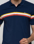 Walrus Men's Casual Short Sleeve Polo Shirt Striped Regular Fit