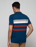 Walrus Men's Casual Short Sleeve Polo Shirt Striped Regular Fit