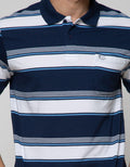 Walrus Men's Casual Short Sleeve Polo Shirt Striped Regular Fit