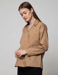 Details Long Sleeve Shirt Assym Large Collar