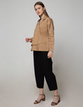Details Long Sleeve Shirt Assym Large Collar