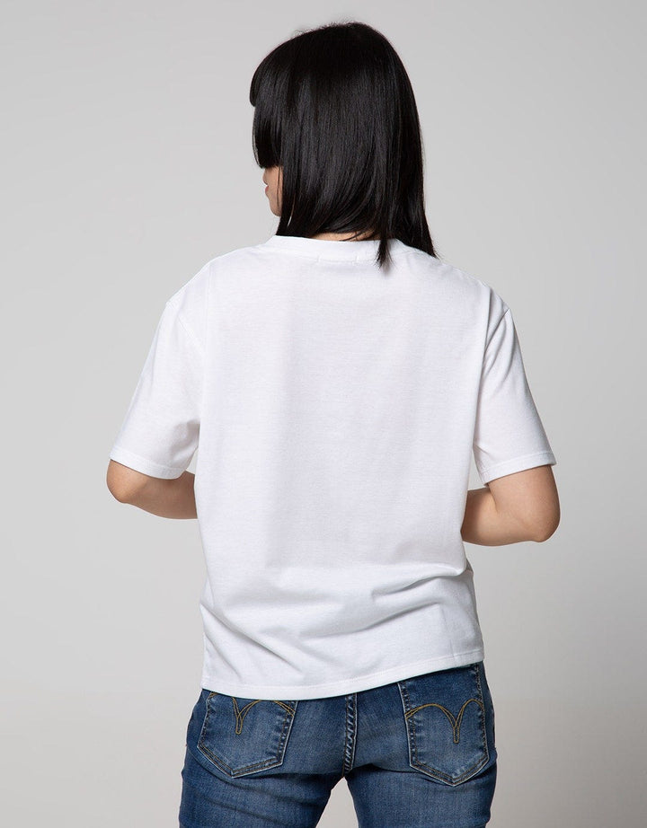 Details Short Sleeve T-Shirt Tee W Flow Gold Print 