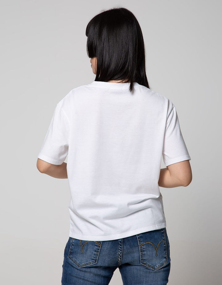 Details Short Sleeve T-Shirt Tee W Flow Gold Print 
