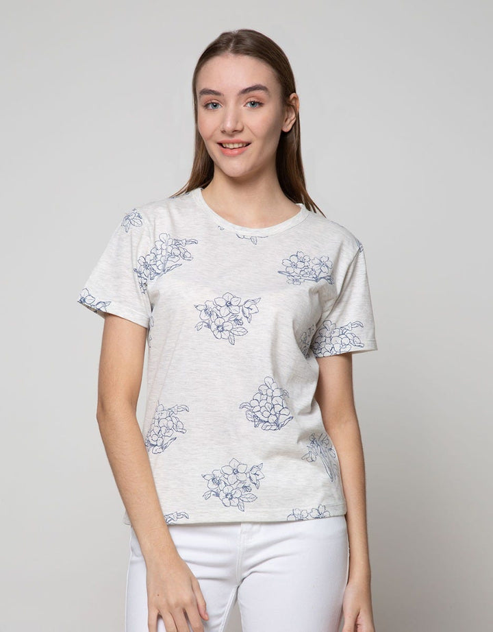 Details Short Sleeve T-Shirt Flower